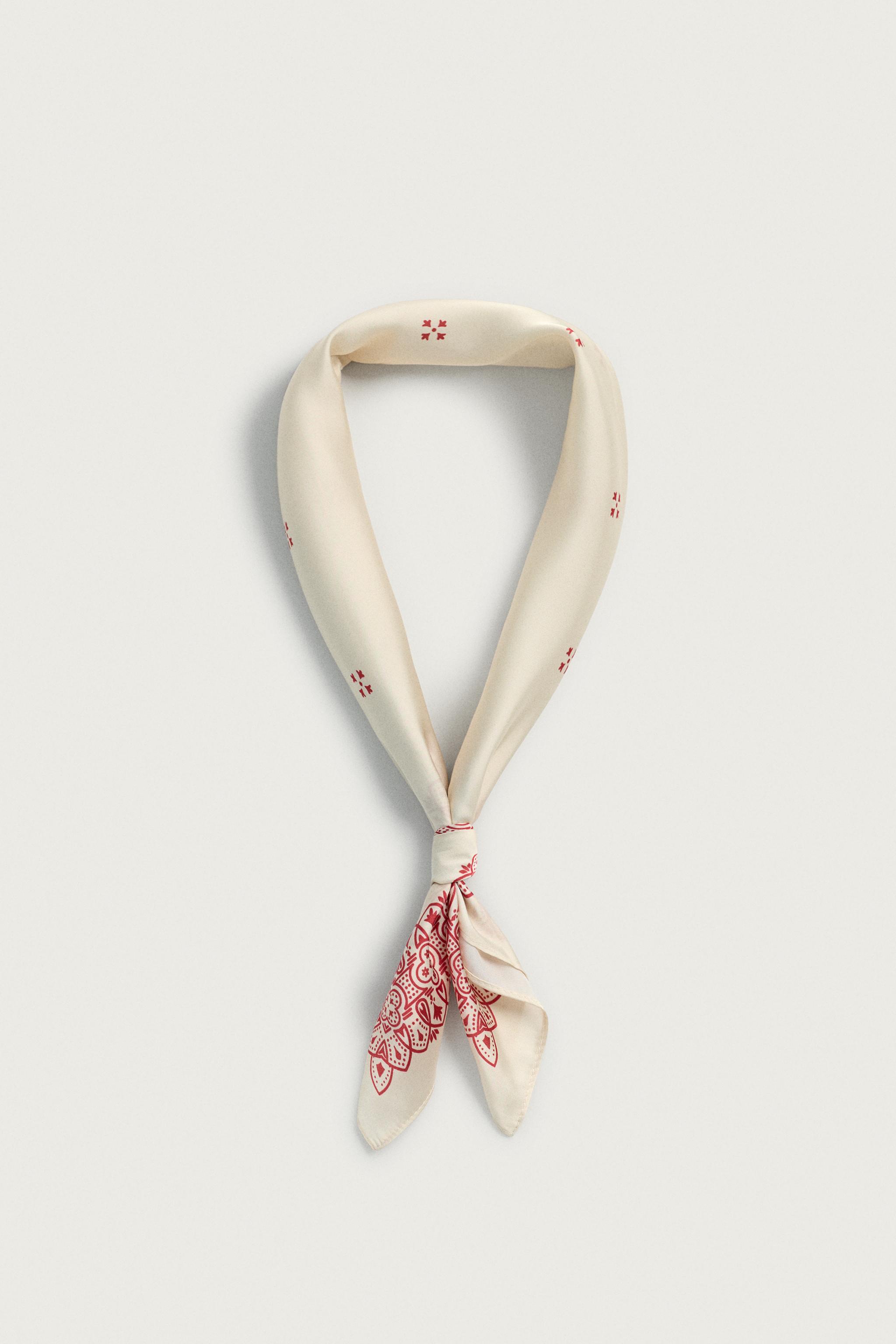 BANDANA SATINÉE À IMPRIMÉ GÉOMÉTRIQUE